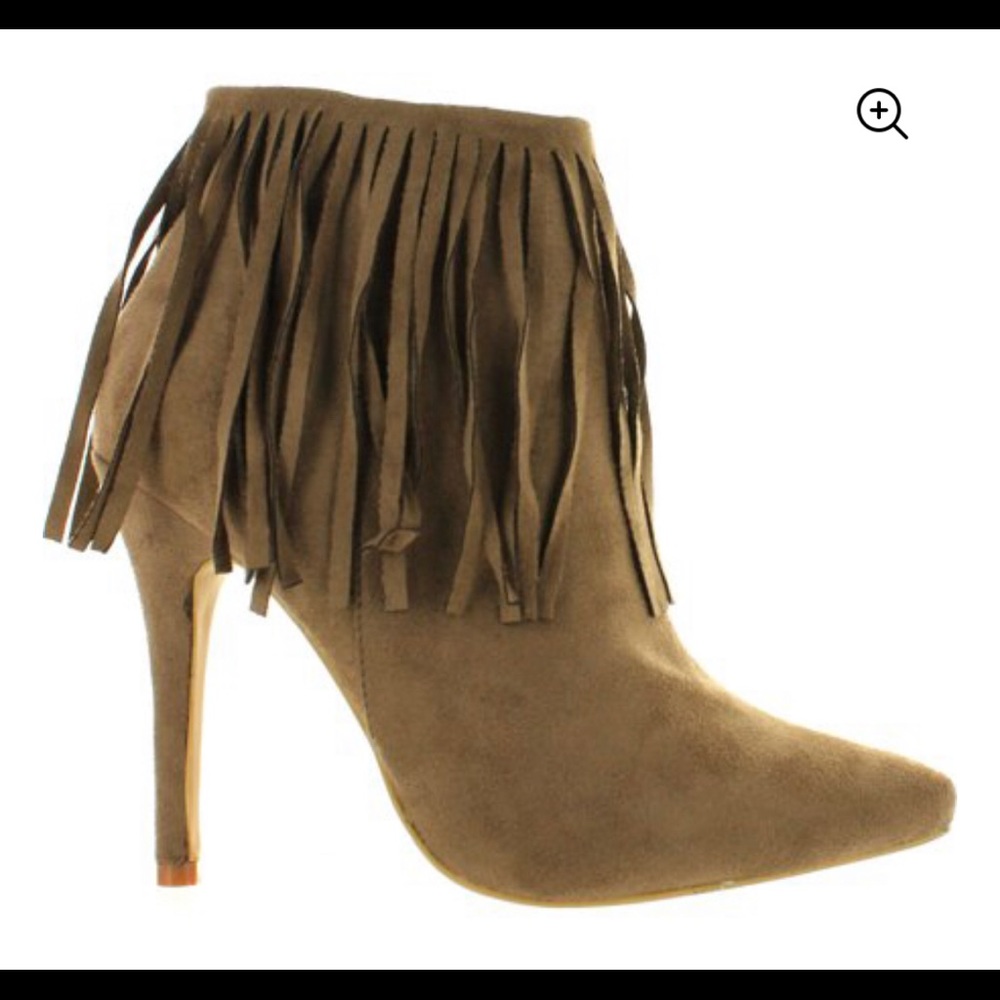 ADRIANA SHANA Fringe High Heel Booties size 9